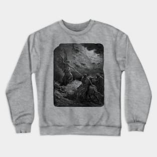 The Angel Appearing to Balaam - Gustave Doré, La Grande Bible de Tours, Aesthetic, Gothic, Metal Crewneck Sweatshirt